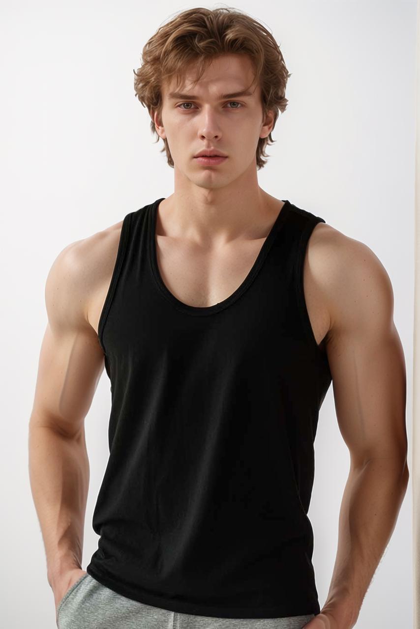 Black gym vest