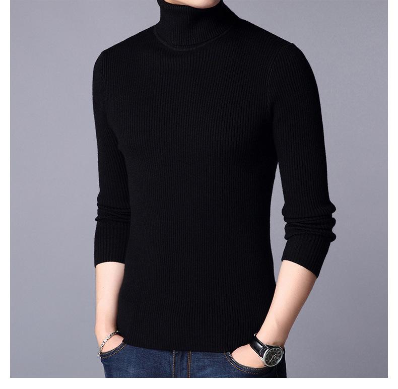 1 PCS MEN'S RIBBED PLAIN HIGHNECK