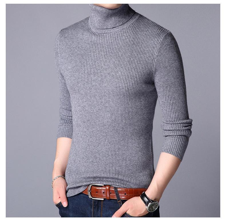 1 PCS MEN'S RIBBED PLAIN HIGHNECK