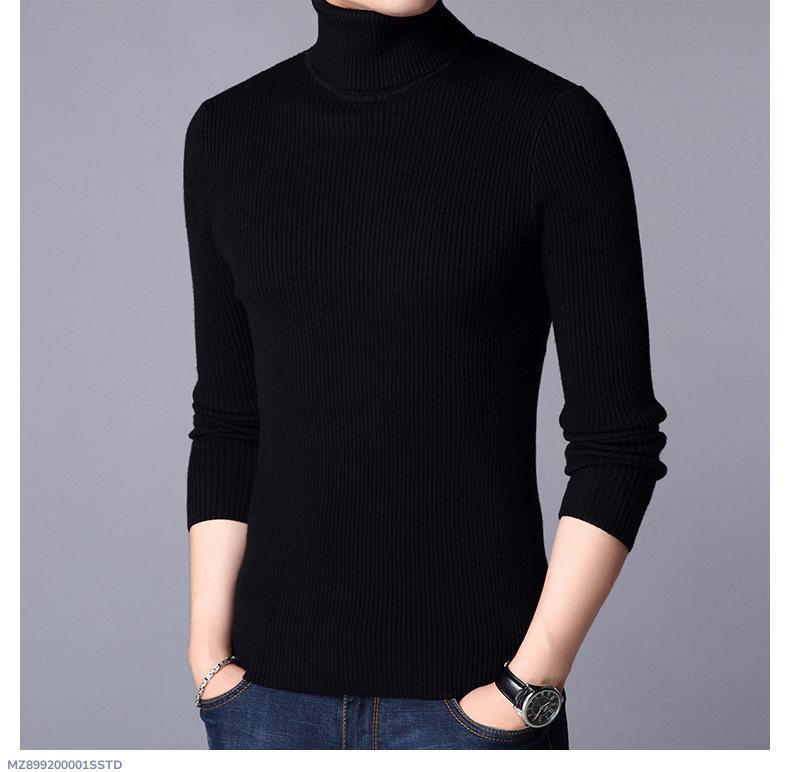 1 PCS MEN'S RIBBED PLAIN HIGHNECK