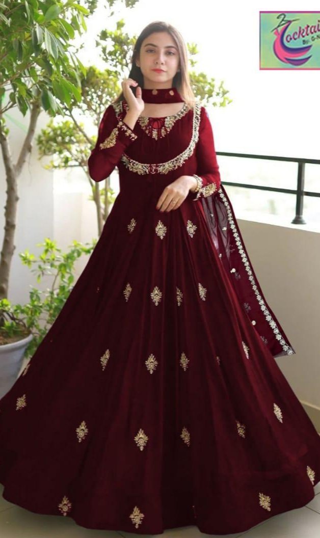 3 PCS WOMEN'S STITCHED CHIFFON EMBROIDERED FROCK