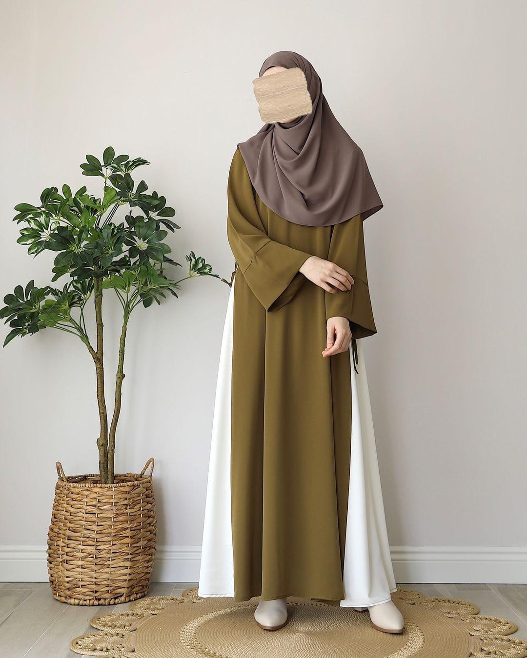 GEORGETTE PLAIN MAXI ABAYA WITH STOLER