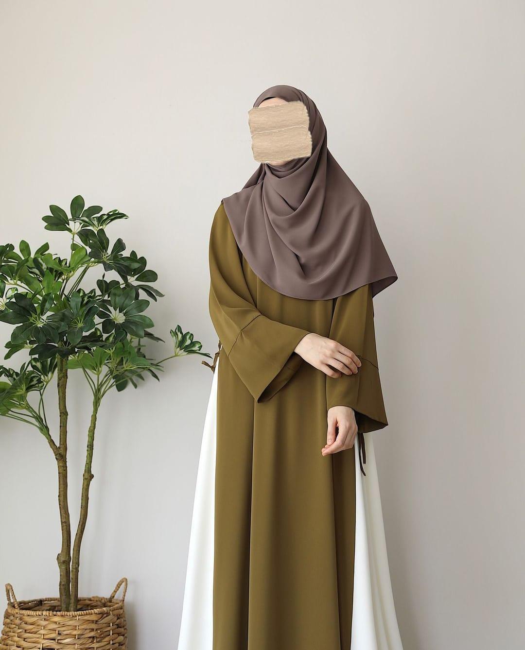 GEORGETTE PLAIN MAXI ABAYA WITH STOLER