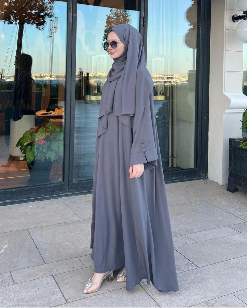 GEORGETTE PLAIN MAXI ABAYA WITH STOLER