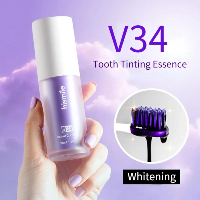 TEETH WHITENING V34 COLOUR CORRECTOR SERIUM - 30ML PURPLE TOOTHPAST - PCS