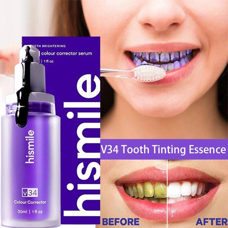 TEETH WHITENING V34 COLOUR CORRECTOR SERIUM - 30ML PURPLE TOOTHPAST - PCS